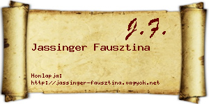 Jassinger Fausztina névjegykártya